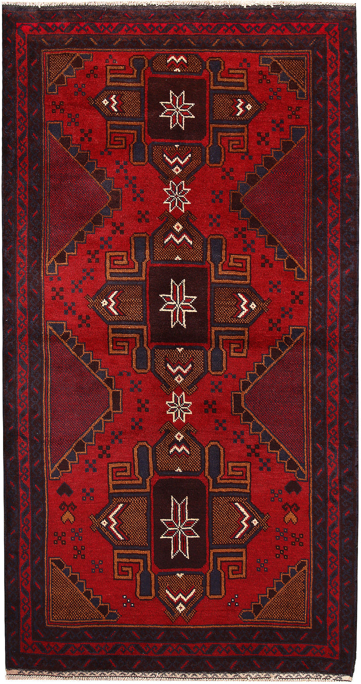 Firebrick Baluchi 3' 7 x 6' 9 - No. 64300 - ALRUG Rug Store