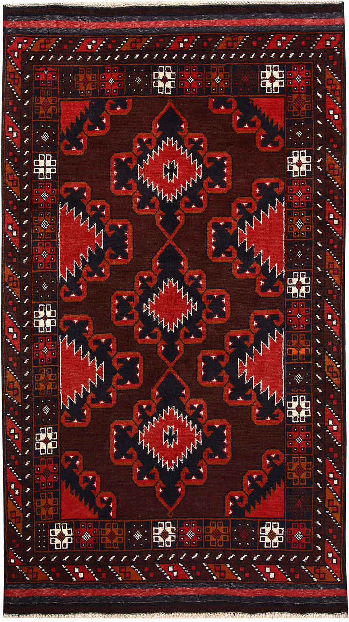 Saddle Brown Baluchi 3' 5 x 6' 2 - No. 64303 - ALRUG Rug Store