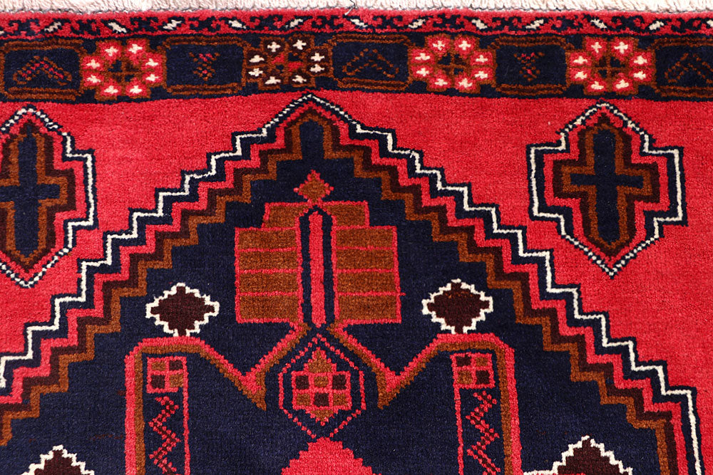 Red Baluchi 3' 5 x 6' 4 - No. 64304 - ALRUG Rug Store
