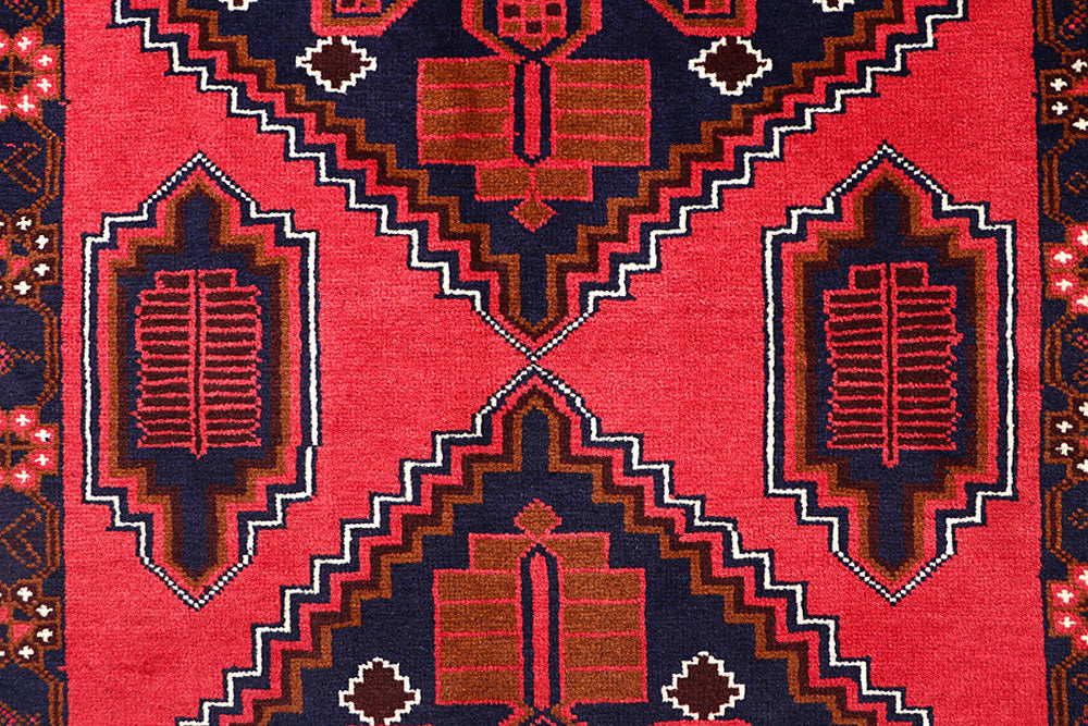 Red Baluchi 3' 5 x 6' 4 - No. 64304 - ALRUG Rug Store