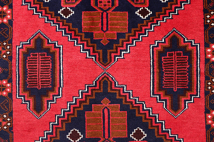 Red Baluchi 3' 5 x 6' 4 - No. 64304 - ALRUG Rug Store
