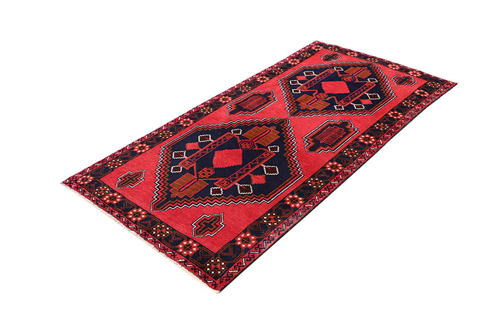Red Baluchi 3' 5 x 6' 4 - No. 64304 - ALRUG Rug Store