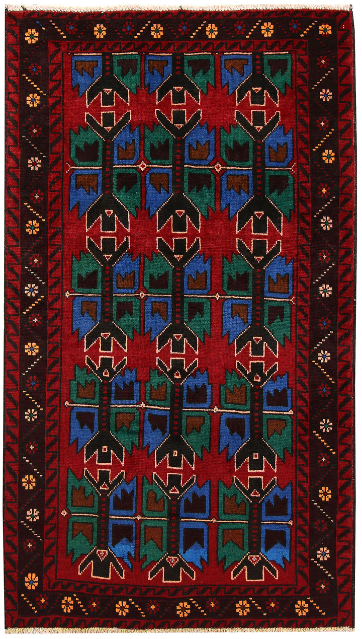Firebrick Baluchi 3' 4 x 5' 10 - No. 64305 - ALRUG Rug Store