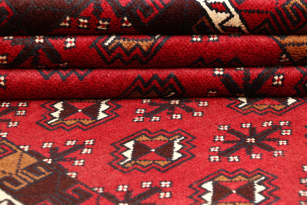 Firebrick Baluchi 3' 3 x 5' 11 - No. 64309 - ALRUG Rug Store