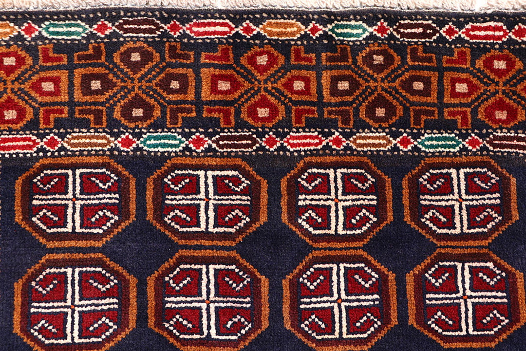 Dark Blue Baluchi 3'  7" x 6'  3" - No. QA27572