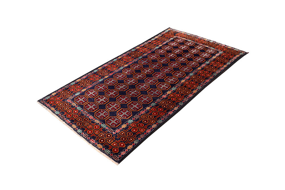 Dark Blue Baluchi 3' 7 x 6' 3 - No. 64311 - ALRUG Rug Store