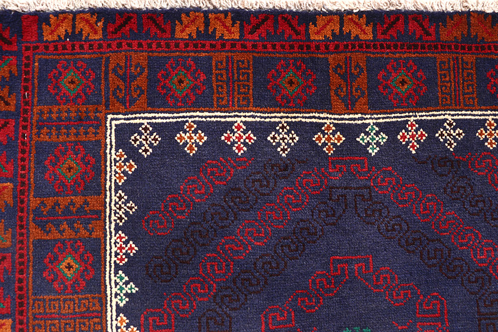 Dark Blue Baluchi 3' 7 x 6' 8 - No. 64314 - ALRUG Rug Store