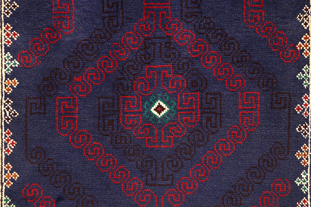 Dark Blue Baluchi 3' 7 x 6' 8 - No. 64314 - ALRUG Rug Store