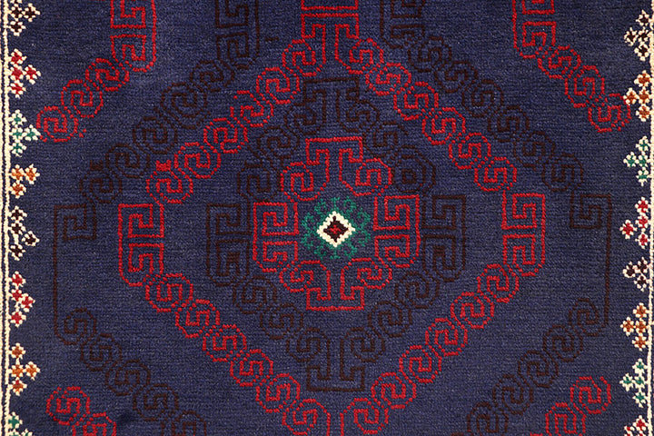 Dark Blue Baluchi 3' 7 x 6' 8 - No. 64314 - ALRUG Rug Store