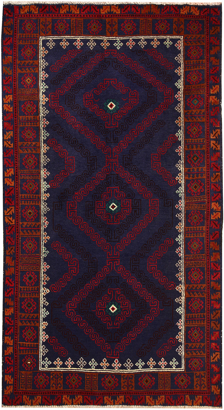 Dark Blue Baluchi 3' 7 x 6' 8 - No. 64314 - ALRUG Rug Store