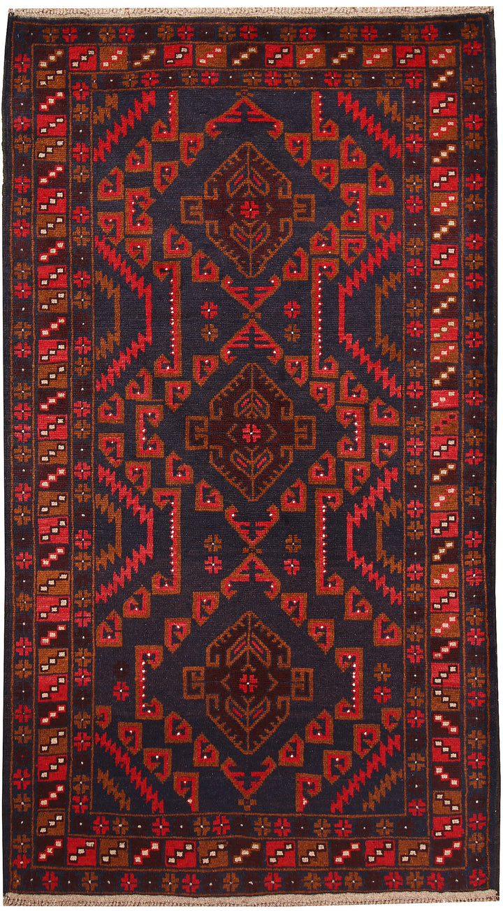 Light Slate Grey Baluchi 3' 7 x 6' 4 - No. 64315 - ALRUG Rug Store