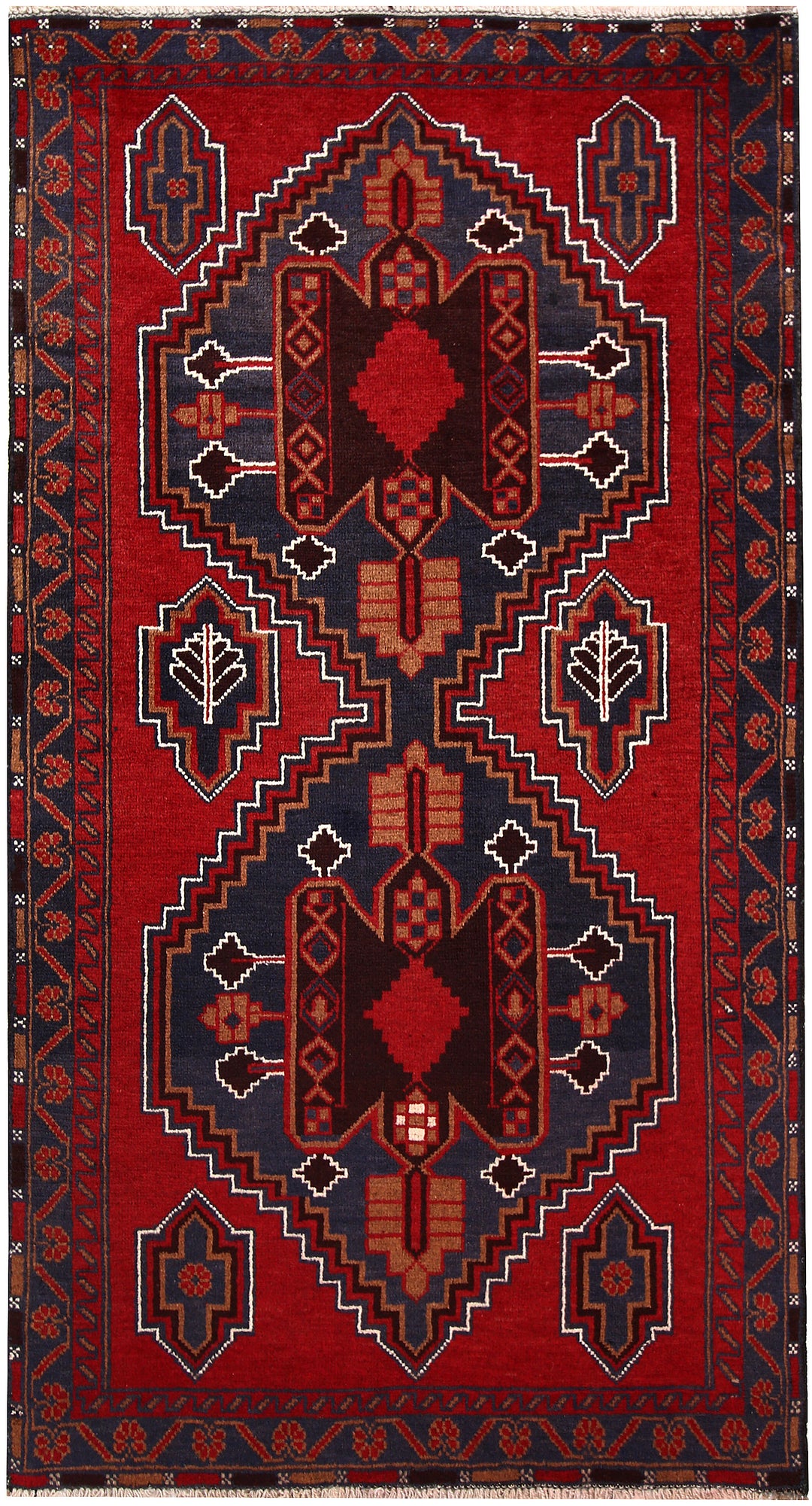 Firebrick Baluchi 3' 5 x 6' 4 - No. 64316 - ALRUG Rug Store