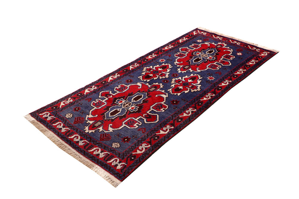 Dark Blue Baluchi 3' 2 x 6' 5 - No. 64317 - ALRUG Rug Store