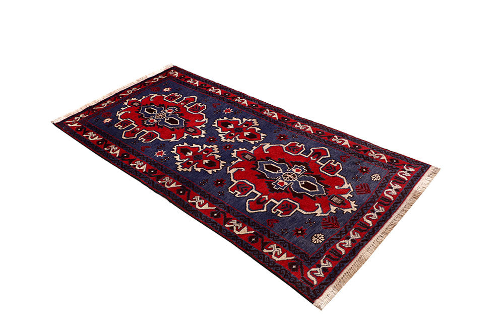 Dark Blue Baluchi 3' 2 x 6' 5 - No. 64317 - ALRUG Rug Store