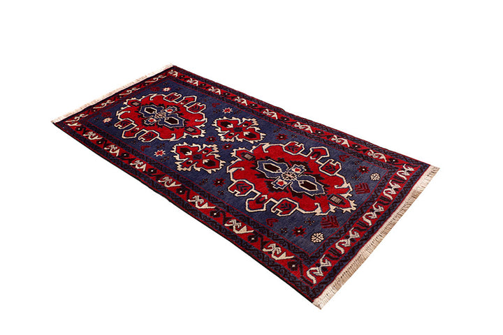 Dark Blue Baluchi 3' 2 x 6' 5 - No. 64317 - ALRUG Rug Store