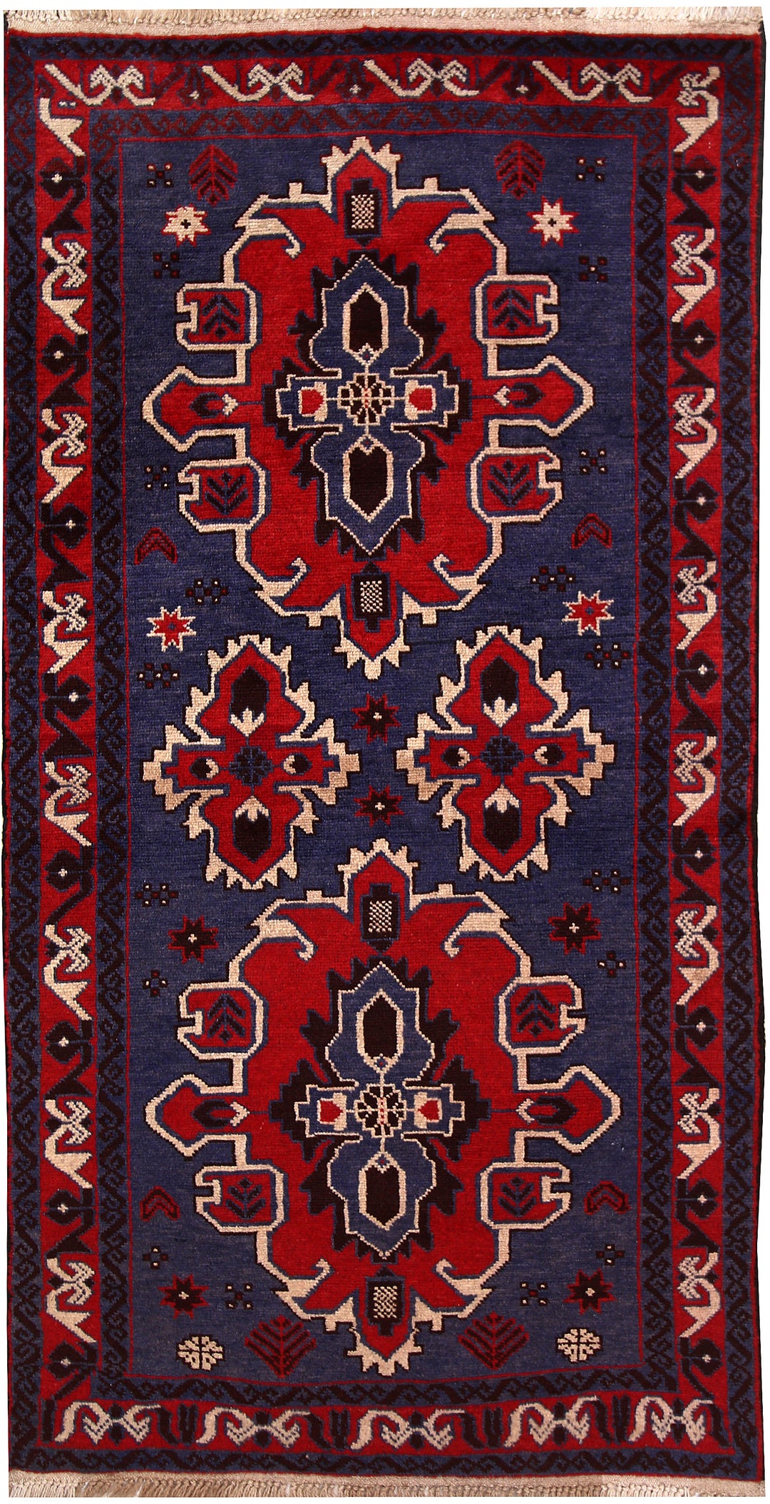 Dark Blue Baluchi 3' 2 x 6' 5 - No. 64317 - ALRUG Rug Store