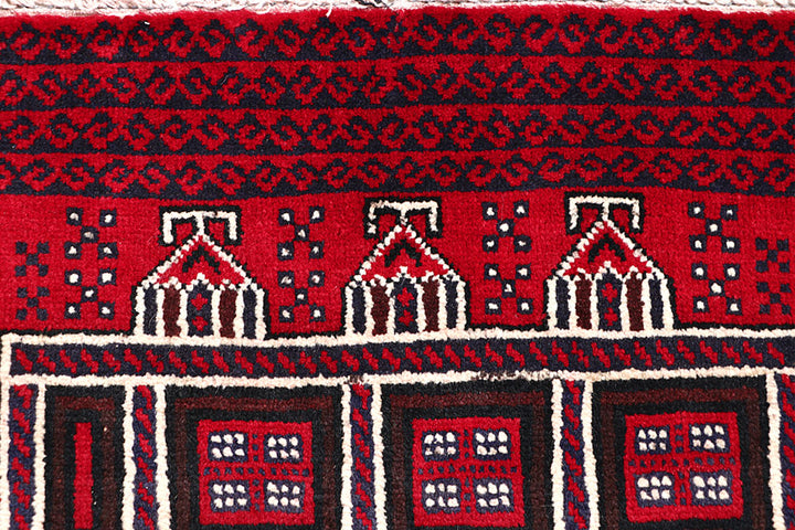 Firebrick Baluchi 3' 3 x 6' 5 - No. 64318 - ALRUG Rug Store