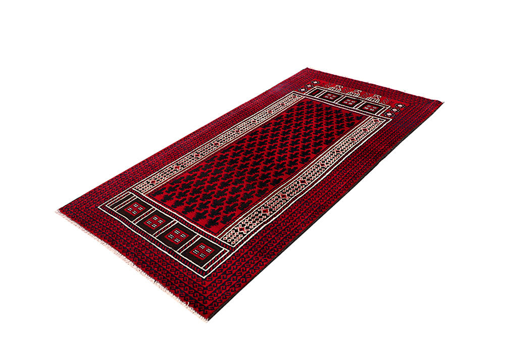 Firebrick Baluchi 3' 3 x 6' 5 - No. 64318 - ALRUG Rug Store