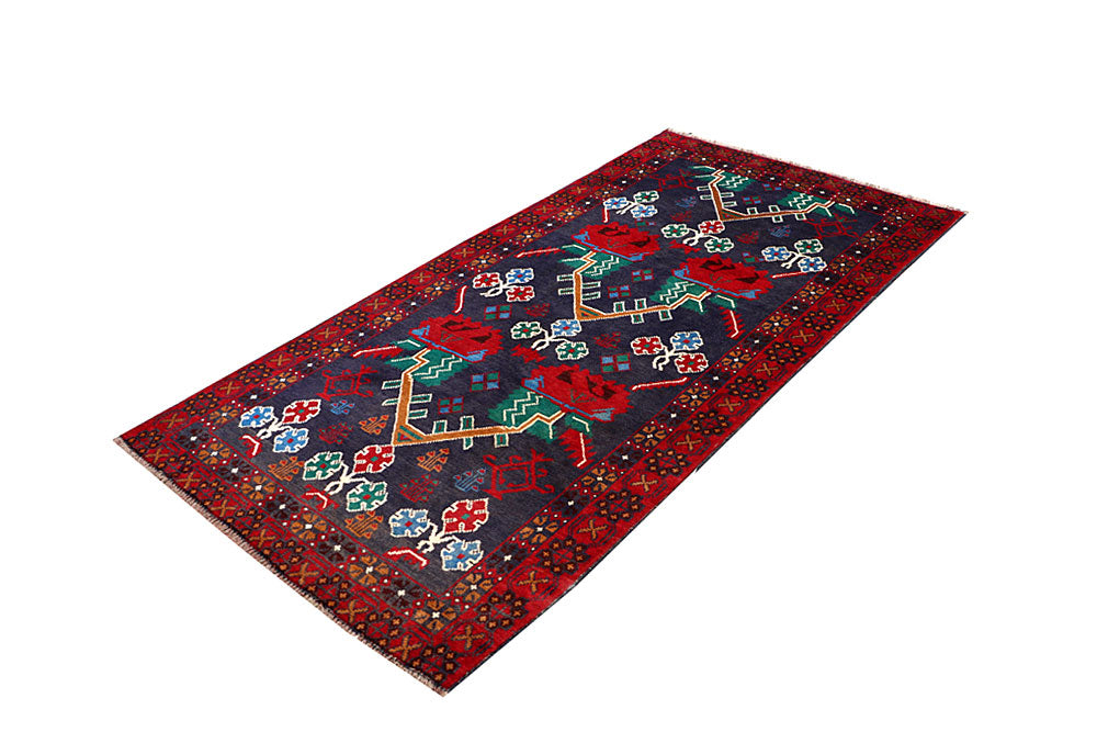 Dark Blue Baluchi 3' 5 x 6' 5 - No. 64320 - ALRUG Rug Store