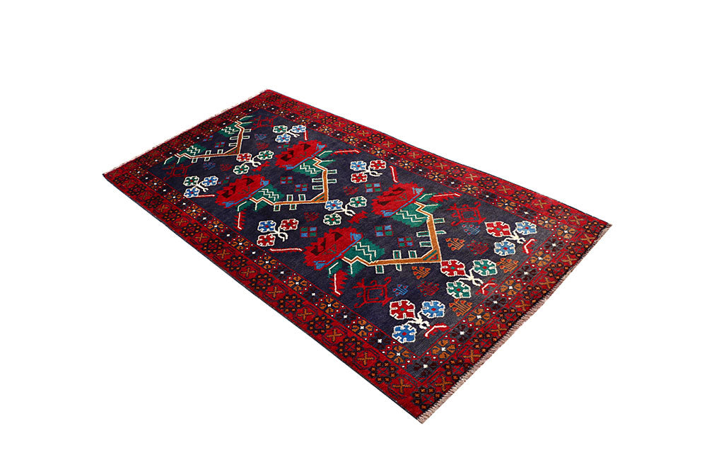 Dark Blue Baluchi 3' 5 x 6' 5 - No. 64320 - ALRUG Rug Store