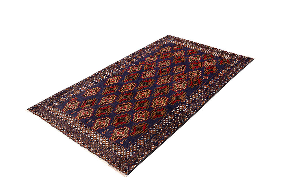 Dark Blue Baluchi 3' 7 x 5' 11 - No. 64323 - ALRUG Rug Store