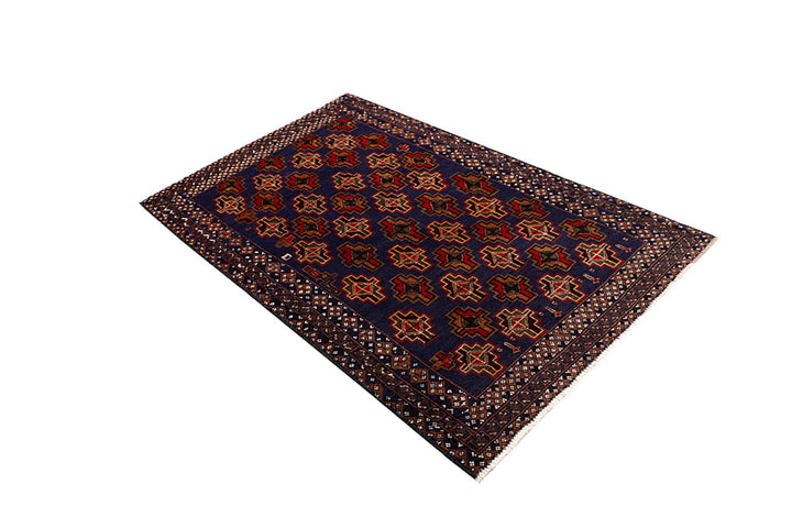 Dark Blue Baluchi 3' 7 x 5' 11 - No. 64323 - ALRUG Rug Store