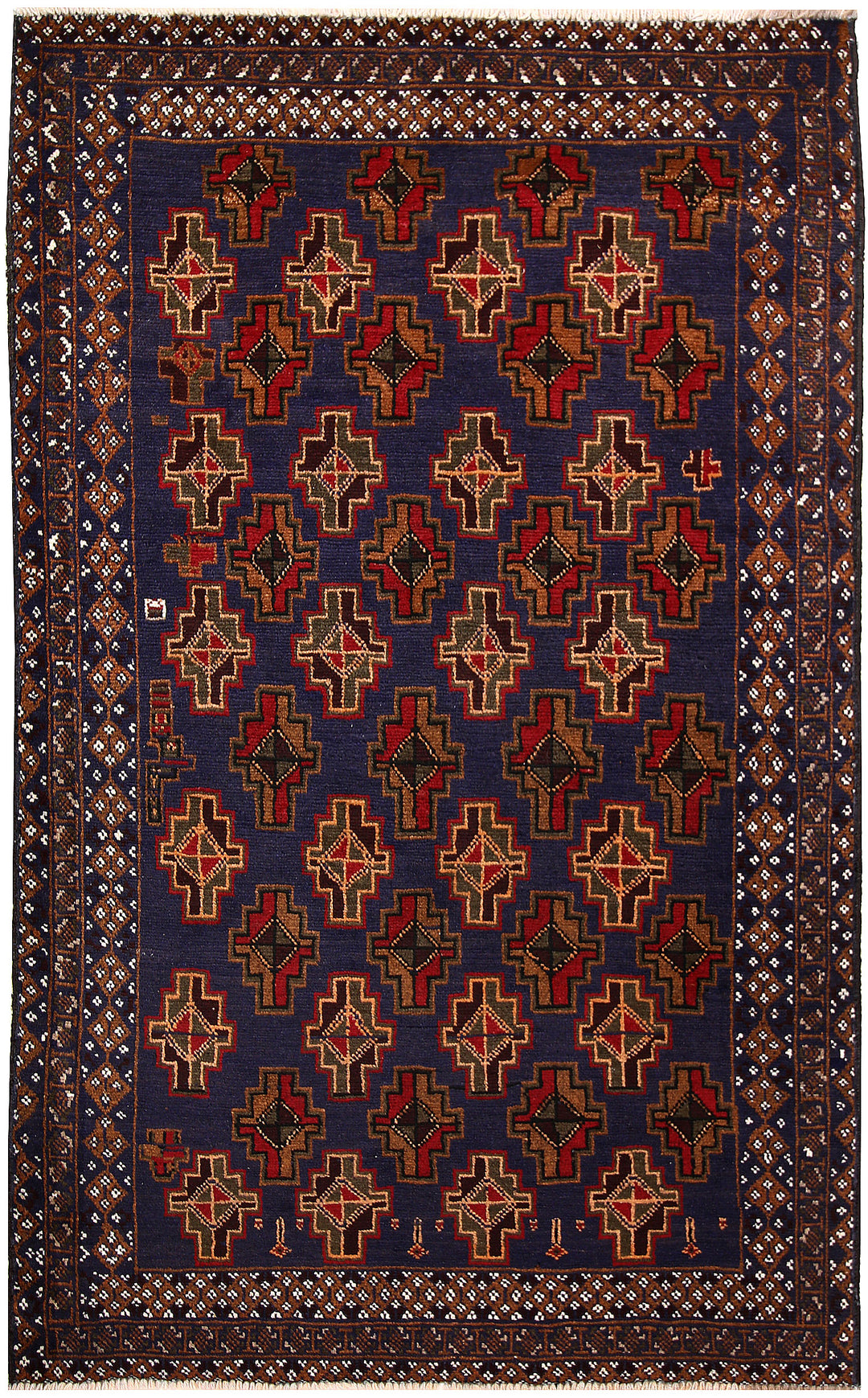 Dark Blue Baluchi 3' 7 x 5' 11 - No. 64323 - ALRUG Rug Store