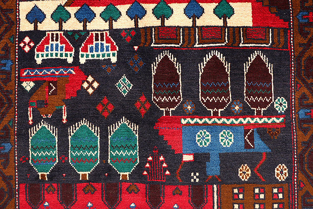 Multi Colored Baluchi 3' 5 x 6' 1 - No. 64324 - ALRUG Rug Store