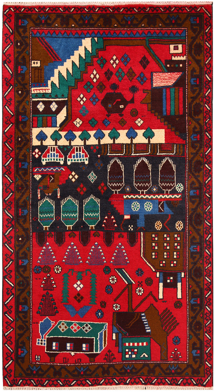 Multi Colored Baluchi 3' 5 x 6' 1 - No. 64324 - ALRUG Rug Store