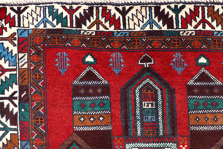 Firebrick Baluchi 3' 5 x 6' - No. 64328 - ALRUG Rug Store