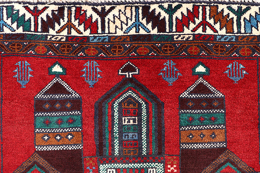 Firebrick Baluchi 3' 5 x 6' - No. 64328 - ALRUG Rug Store