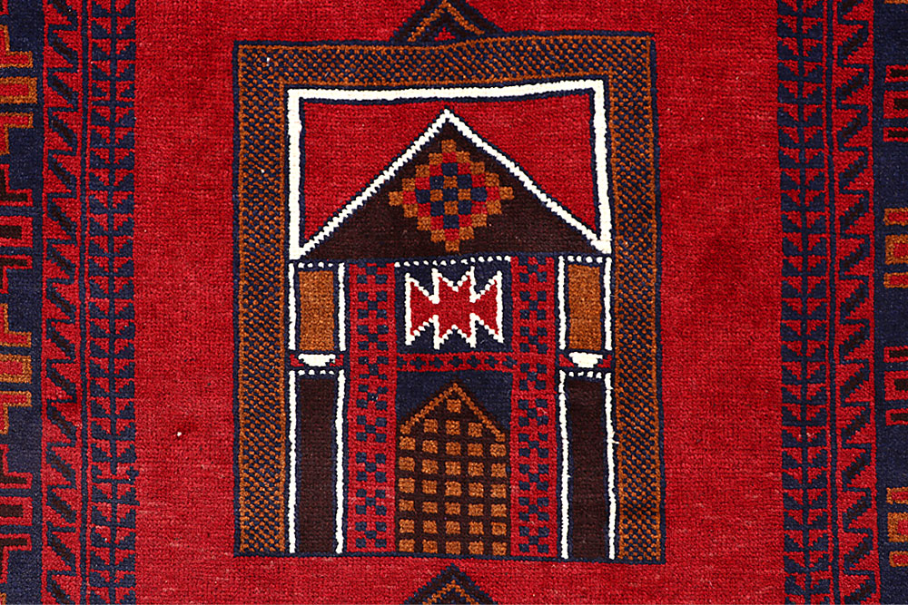 Firebrick Baluchi 3' 5 x 6' 3 - No. 64329 - ALRUG Rug Store