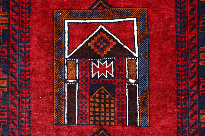 Firebrick Baluchi 3' 5 x 6' 3 - No. 64329 - ALRUG Rug Store