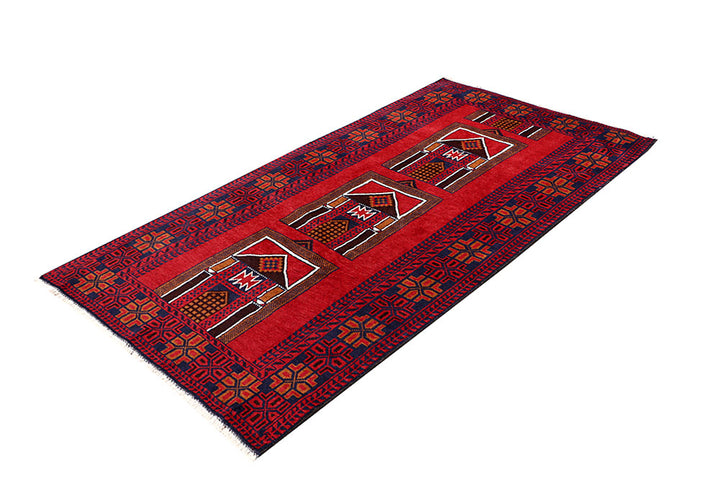 Firebrick Baluchi 3' 5 x 6' 3 - No. 64329 - ALRUG Rug Store