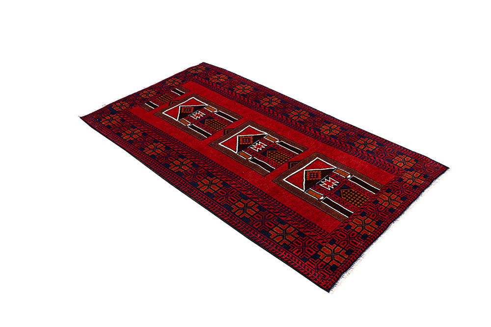 Firebrick Baluchi 3' 5 x 6' 3 - No. 64329 - ALRUG Rug Store