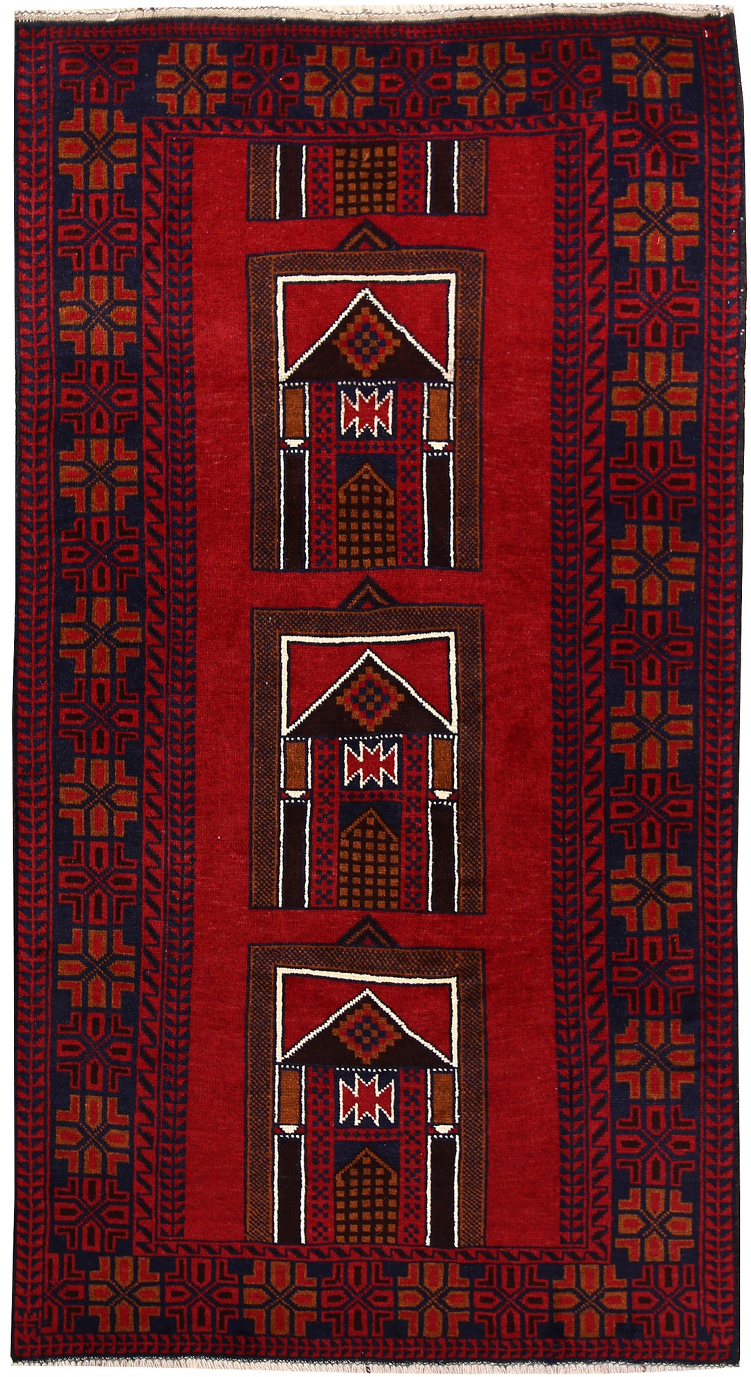 Firebrick Baluchi 3' 5 x 6' 3 - No. 64329 - ALRUG Rug Store