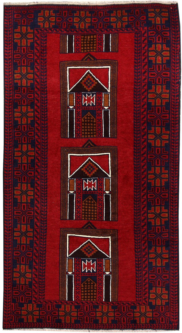 Firebrick Baluchi 3' 5 x 6' 3 - No. 64329 - ALRUG Rug Store