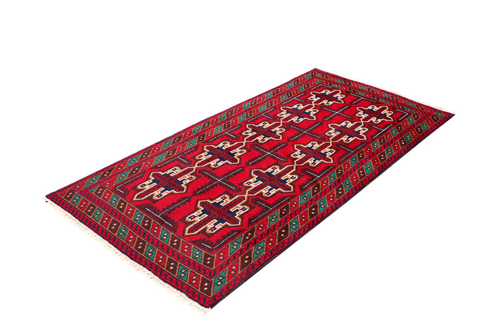 Firebrick Baluchi 3' 6 x 6' 2 - No. 64330 - ALRUG Rug Store