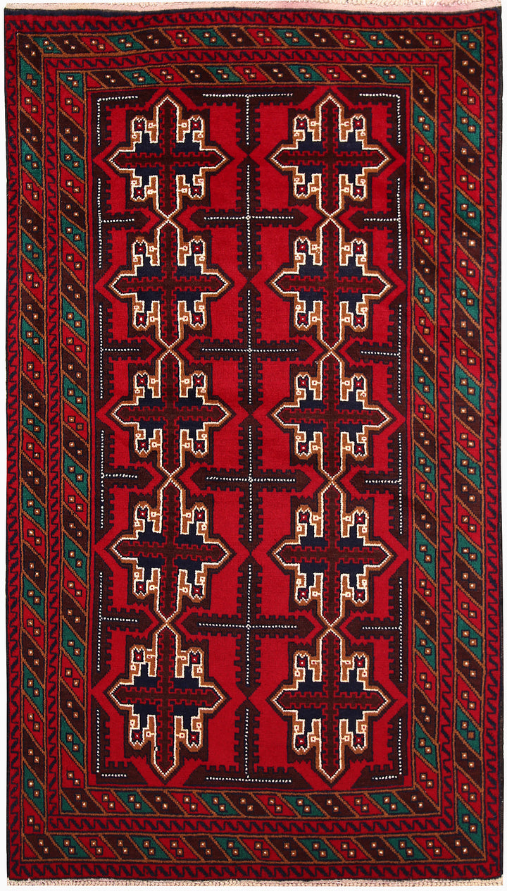 Firebrick Baluchi 3' 6 x 6' 2 - No. 64330 - ALRUG Rug Store