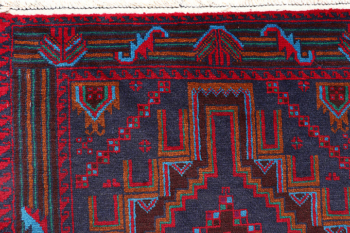 Dark Blue Baluchi 3' 1 x 6' - No. 64334 - ALRUG Rug Store