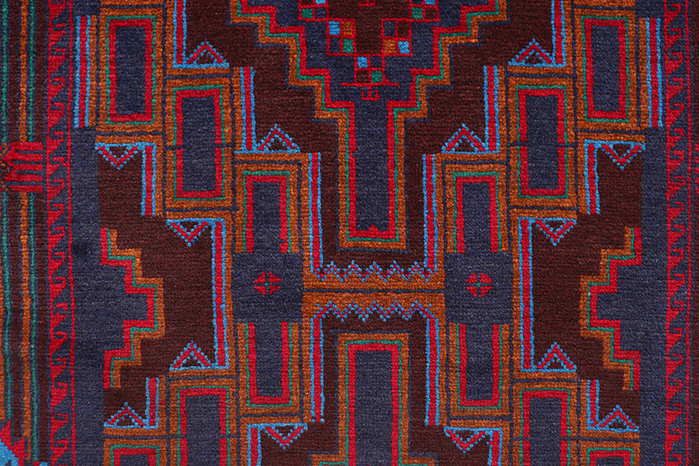 Dark Blue Baluchi 3' 1 x 6' - No. 64334 - ALRUG Rug Store