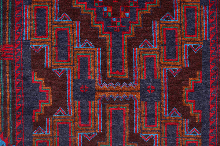 Dark Blue Baluchi 3' 1 x 6' - No. 64334 - ALRUG Rug Store