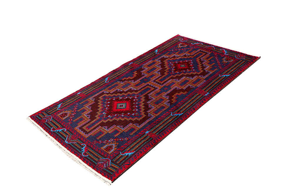 Dark Blue Baluchi 3' 1 x 6' - No. 64334 - ALRUG Rug Store
