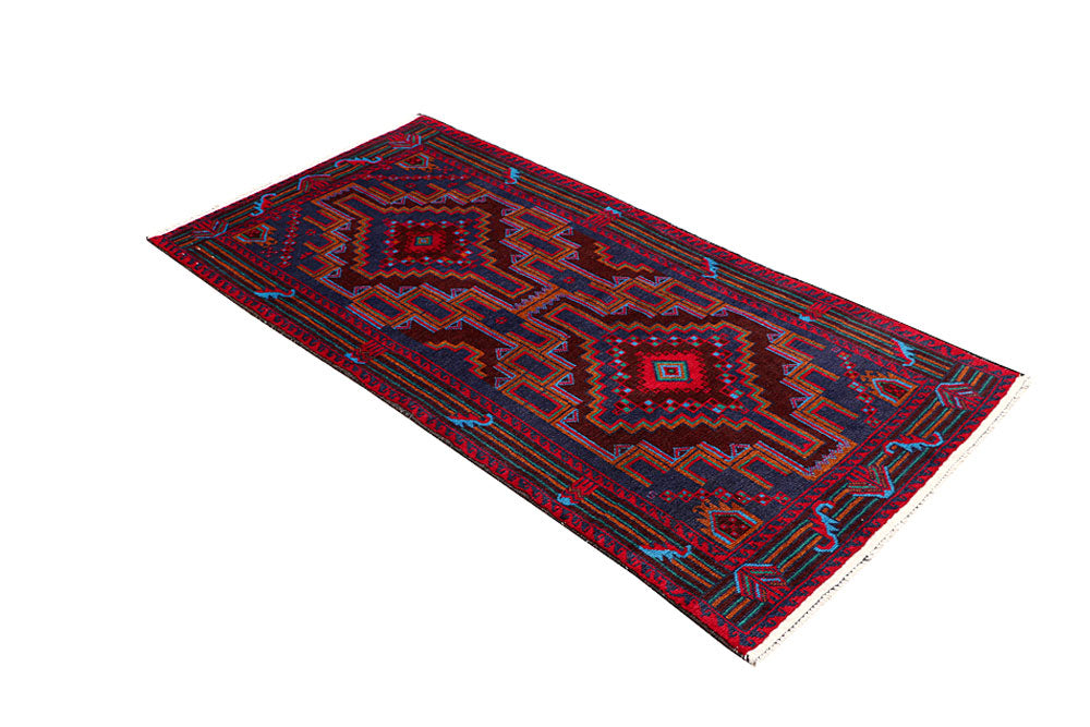 Dark Blue Baluchi 3' 1 x 6' - No. 64334 - ALRUG Rug Store
