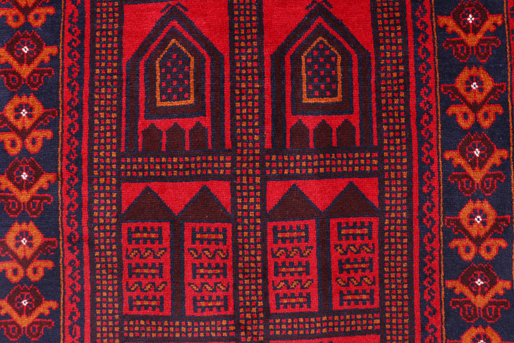 Firebrick Baluchi 3' 5 x 6' - No. 64337 - ALRUG Rug Store