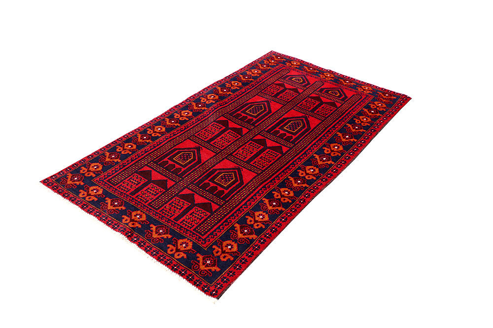 Firebrick Baluchi 3' 5 x 6' - No. 64337 - ALRUG Rug Store