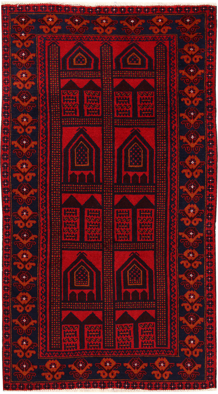 Firebrick Baluchi 3' 5 x 6' - No. 64337 - ALRUG Rug Store