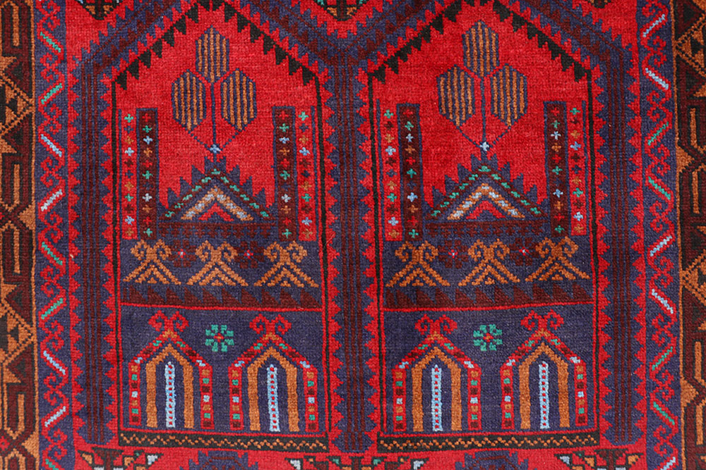 Firebrick Baluchi 3' 5 x 6' 4 - No. 64338 - ALRUG Rug Store