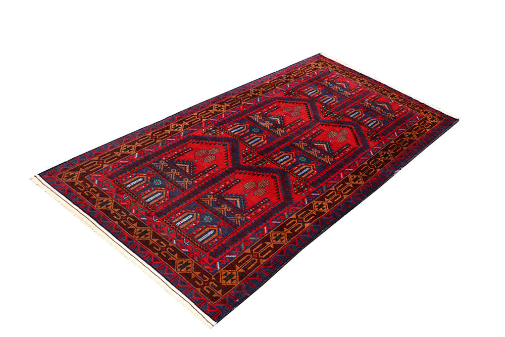 Firebrick Baluchi 3' 5 x 6' 4 - No. 64338 - ALRUG Rug Store