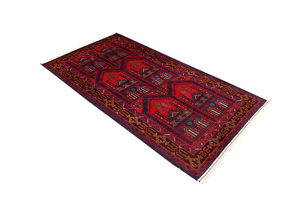 Firebrick Baluchi 3' 5 x 6' 4 - No. 64338 - ALRUG Rug Store